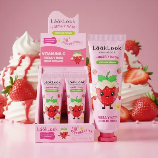 Creme de Mãos de Morango - Look Look Cosmetics