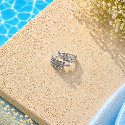 Anel Summer Vibes Silver Palm - BELLIA