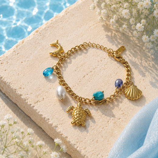 Pulseira Summer Vibes Turtle Blue - BELLIA