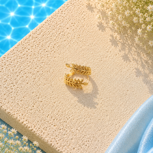 Anel Summer Vibes Golden Palm - BELLIA