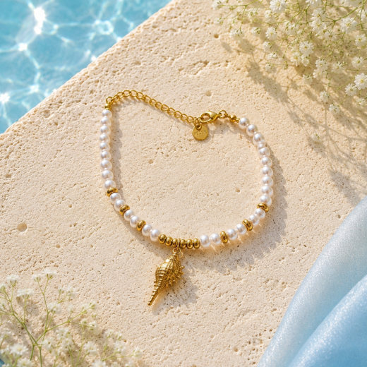 Pulseira Summer Vibes Pearl Conch - BELLIA